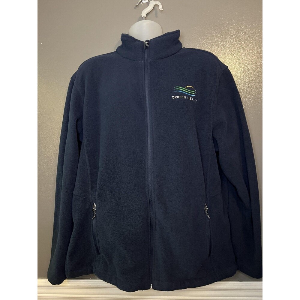 Crossland Jacket Mens 2XL Blue Full Zip Fleece Griffin Health Logo Embroidered